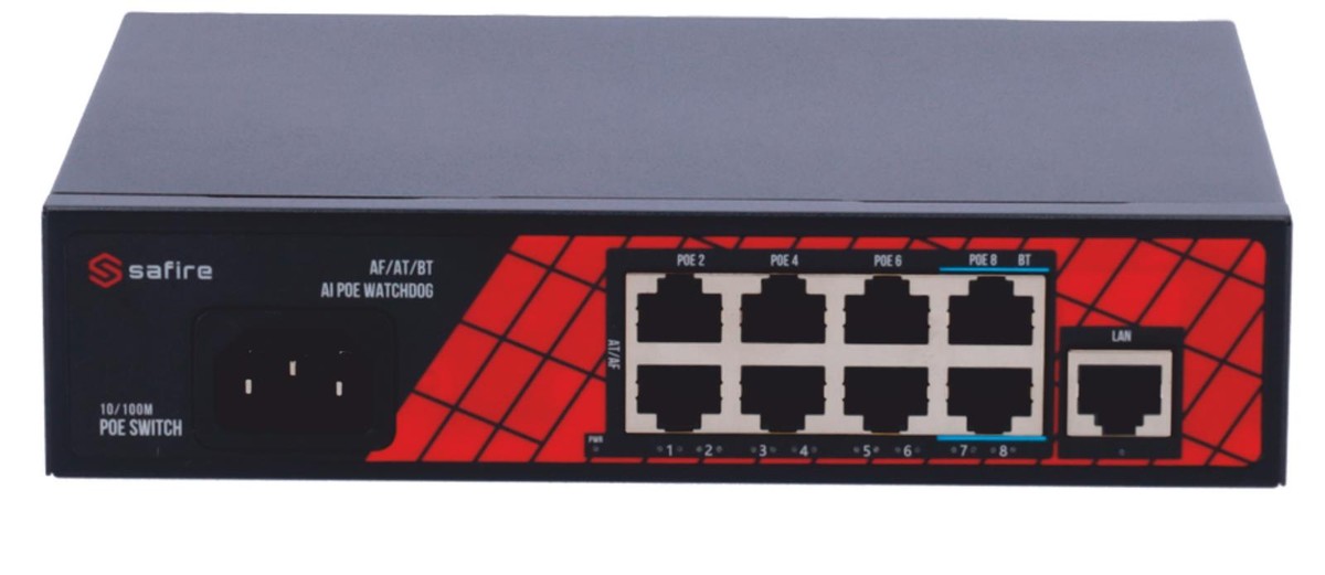 SAFIRE 8 CHANNEL POE SWITCH