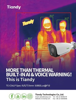 Tiandy 4MP Θερμική Κάμερα και Optical Bi-spectrum με φωνητική προειδοποίηση Spec: I5/E/T/4mm