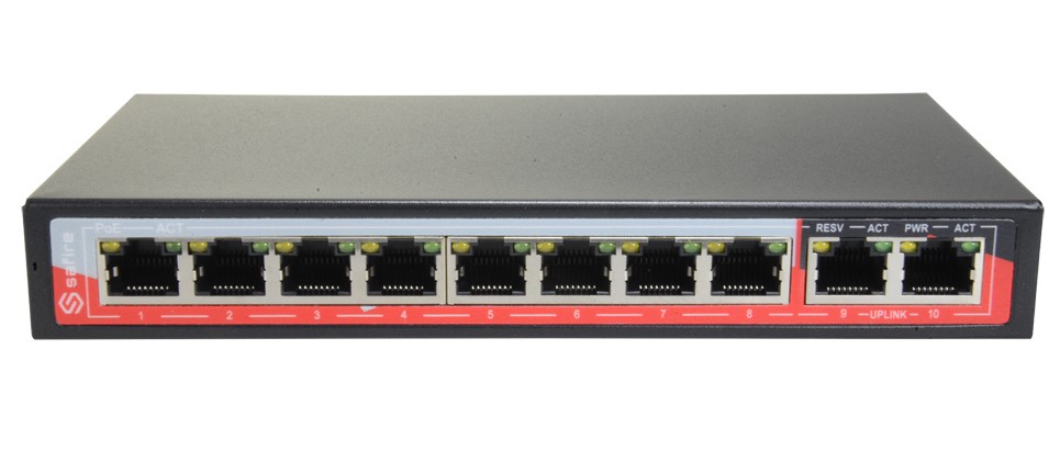 PoE Switch8 PoE port(s) + 2 Up-Link Port(s), Up To 96W In Total For All Ports